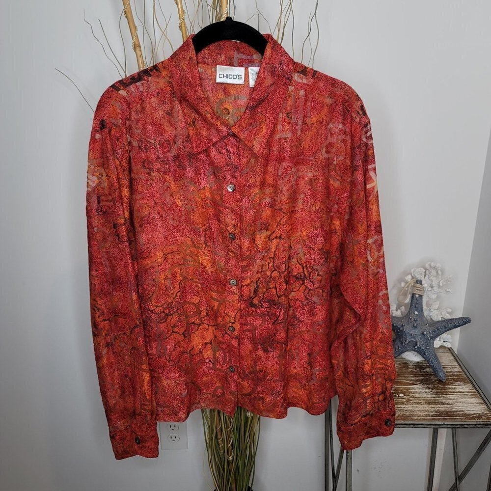 Chico's Button Up Womens 2 (Large)